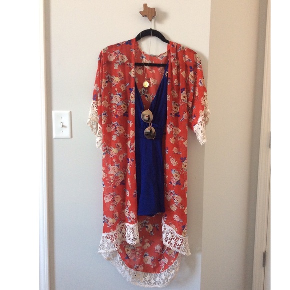 Blue/Indigo backless romper - Picture 4 of 5